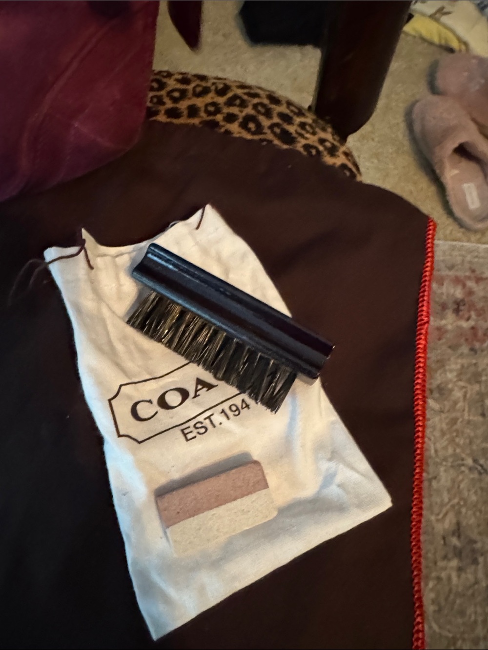 Coach Plum Suede mini hobo Bag with Brass Hardware - Picture 10 of 15